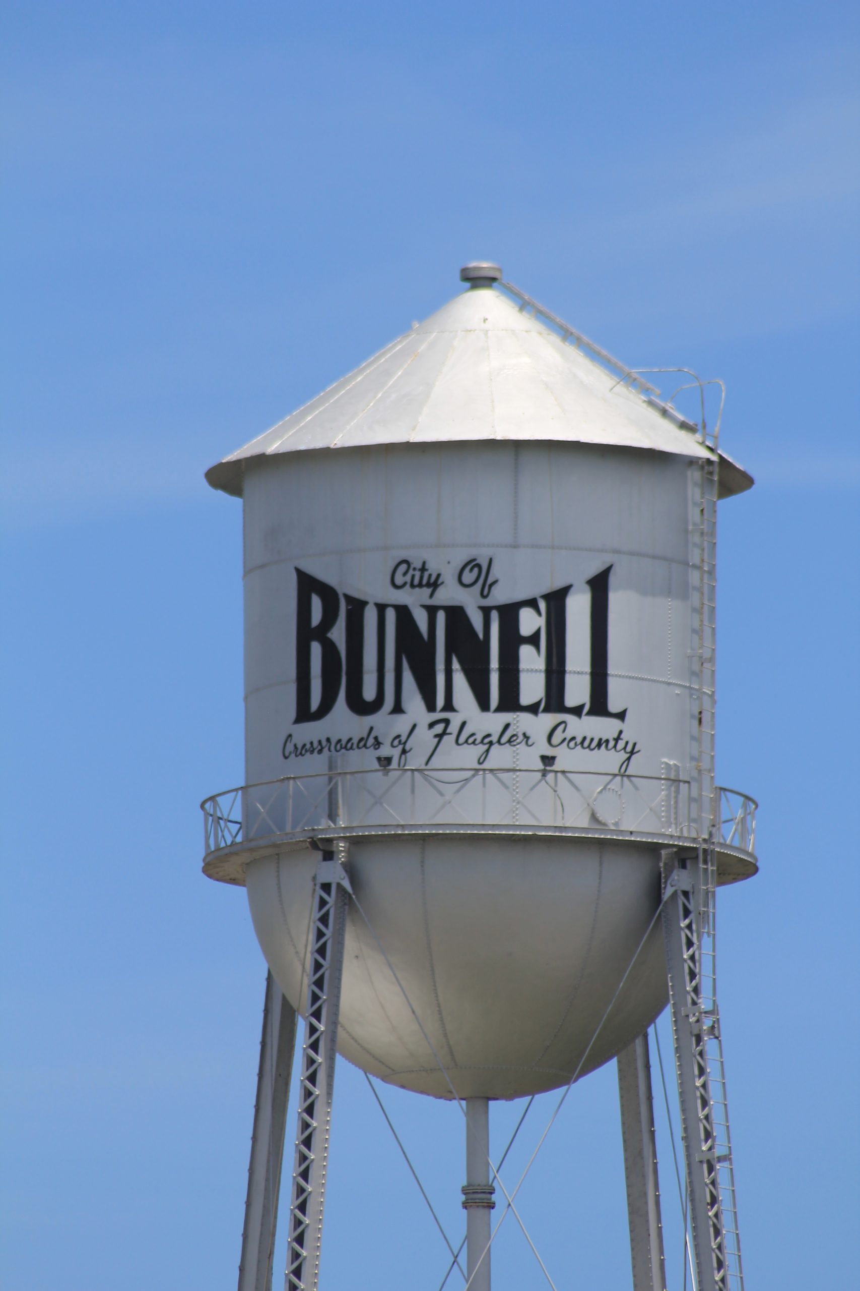 Photograph of the Bunnell Water Tower - West Side View of Elevated Tank