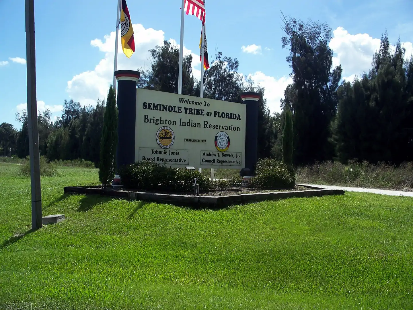 Glades County, Florida: Brighton Seminole Indian Reservation: North entrance on CR 721